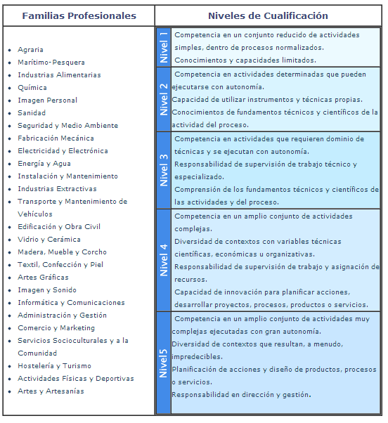 Catálogo Nacional de las Cualificaciones. Estructura